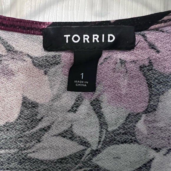 Torrid floral front tie overlay cardigan dark academia fall floral Halloween - Picture 4 of 9